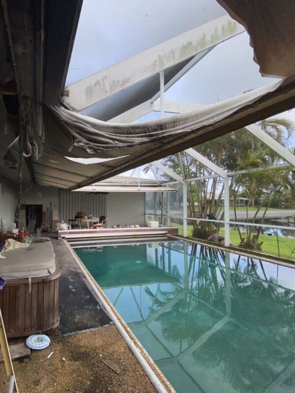 storm damage on house 