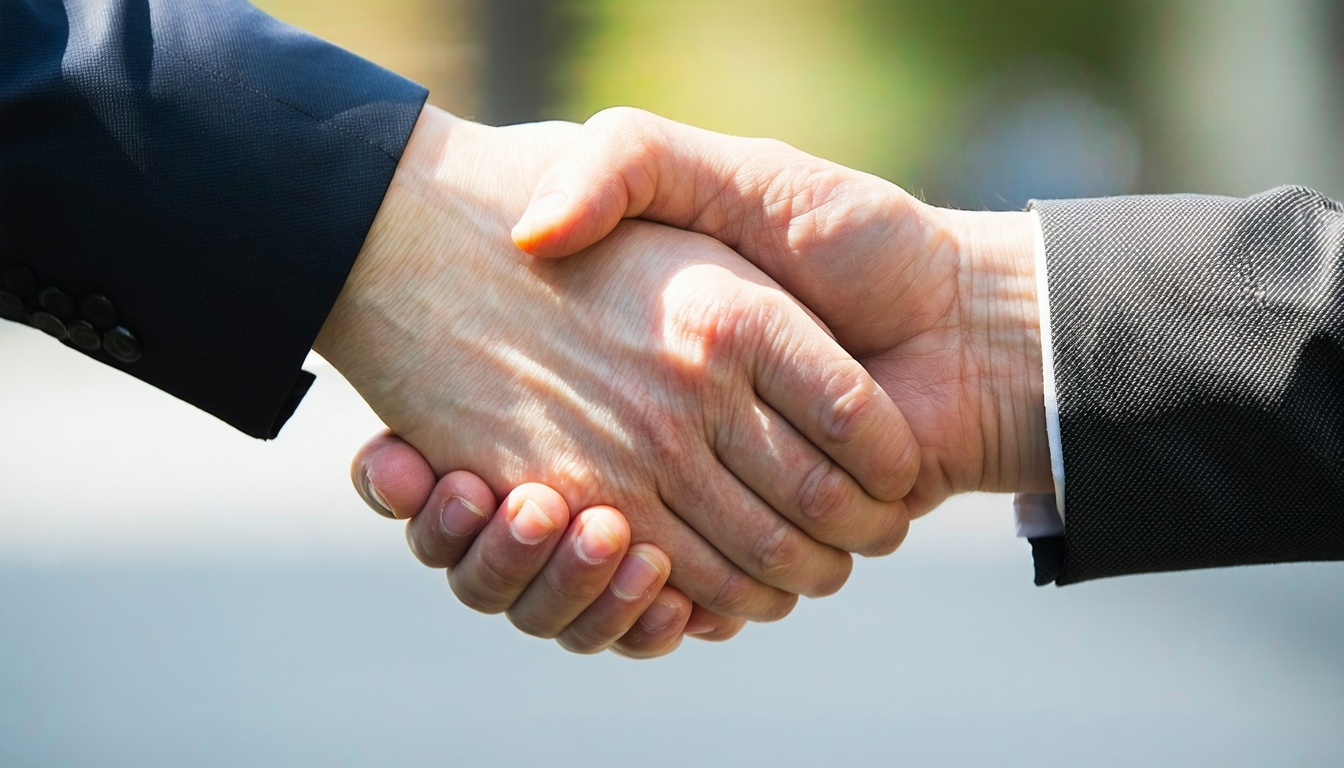 a close up of two hands shaking